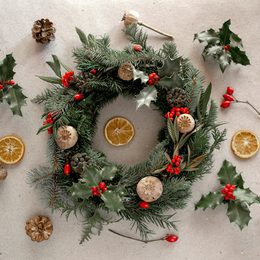 Christmas wreath making
