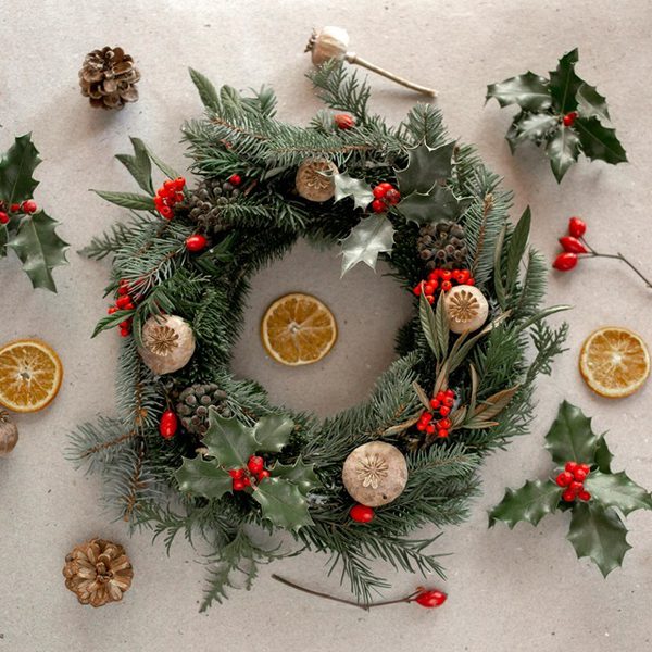 Christmas wreath making