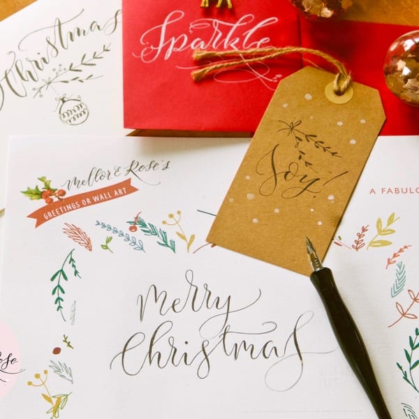Christmas Calligraphy Workshop Cheshire Clay Studios Mellor Rose